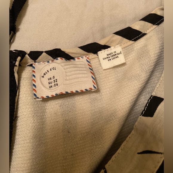 Black-and-white Knee Length Anthropologie Dress - Picture 3 of 3